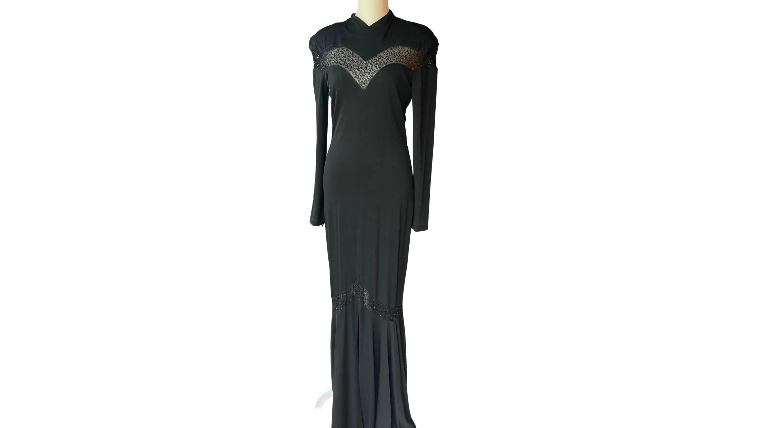 Black Mermaid Knit Gown - Iva Jewell