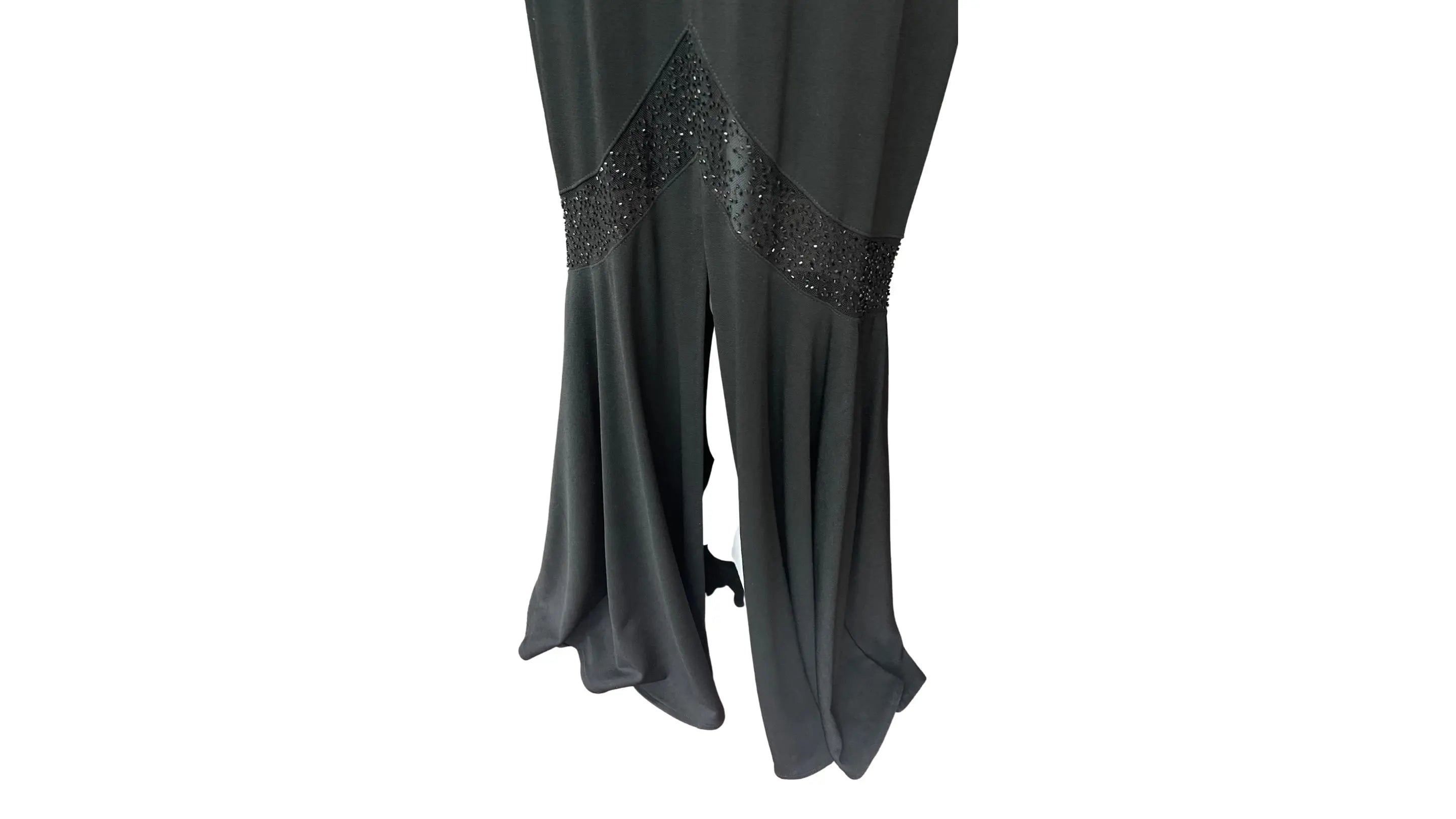 Black Mermaid Knit Gown - Elegant Black Dress with Floor Length Handkerchief Hem Line