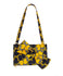Goldenrod with blue and white print Ankara fabric. Adjustable shoulder stripes.