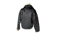 Satin Cropped Jacket with Pearl Embellishments