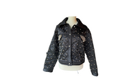 Satin Cropped Jacket with Pearl Embellishments