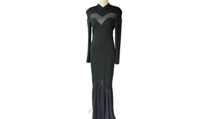 Black Mermaid Knit Gown - Iva Jewell