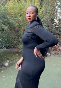 Black Mermaid Knit Gown - Modeled by Dionne McCray