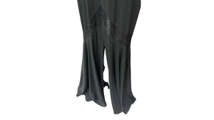 Black Mermaid Knit Gown - Elegant Black Dress with Floor Length Handkerchief Hem Line